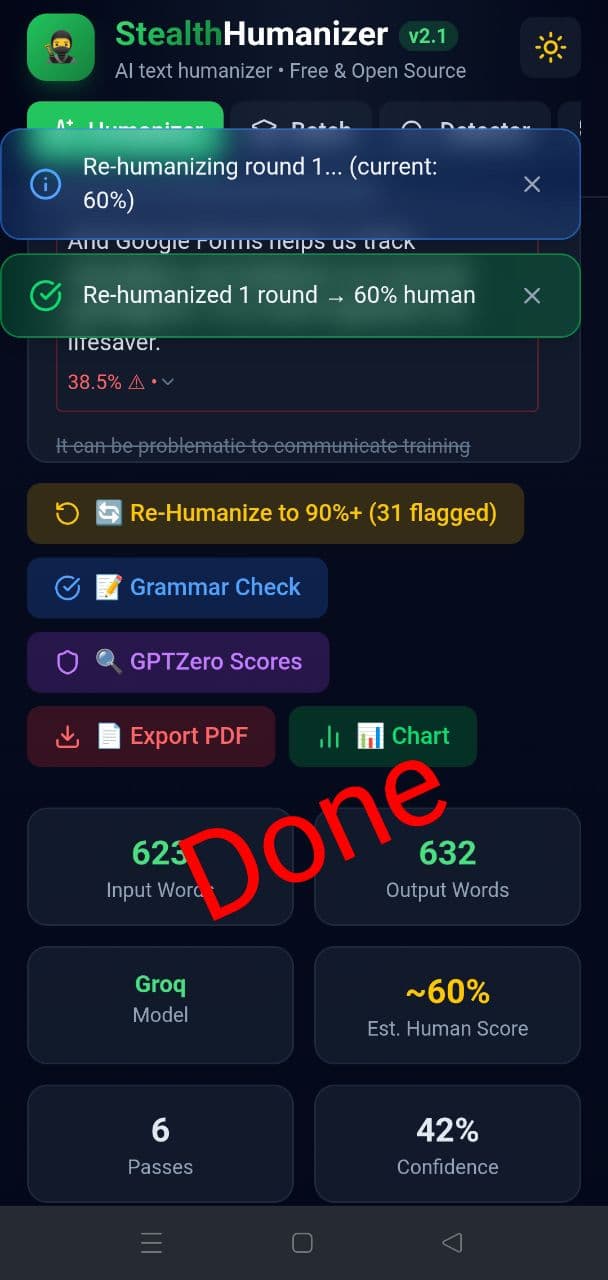 Groq (Free) step 11: Review and export